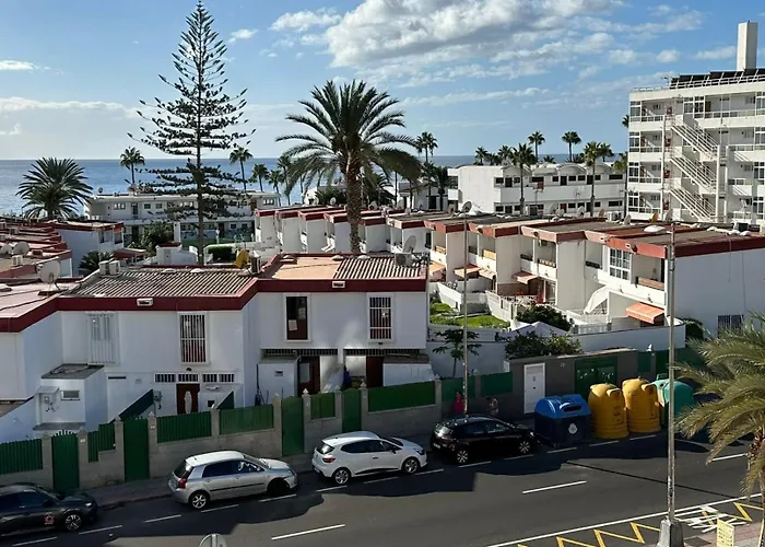 Appartement Danubio, Modernes Mit Poolblick Und Seitlichem Meerblick, Wohnzimmer Und 1 Schlafzimmer, 4 Etage, Im Herzen Von Playa Del Ingles, Gran Canaria