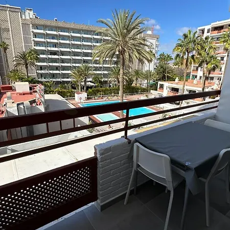 Appartement Danubio, Modernes Mit Poolblick Und Seitlichem Meerblick, Wohnzimmer Und 1 Schlafzimmer, 4 Etage, Im Herzen Von Playa Del Ingles, Gran Canaria *