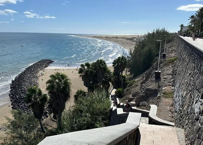 Danubio, Modernes Mit Poolblick Und Seitlichem Meerblick, Wohnzimmer Und 1 Schlafzimmer, 4 Etage, Im Herzen Von Playa Del Ingles, Gran Canaria 아파트 *